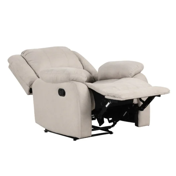 Chris Manual Pull Tab Recliner Chair, Tufted Oatmeal Beige Polyester