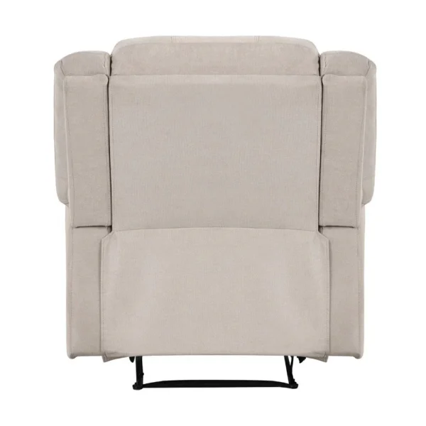 Chris Manual Pull Tab Recliner Chair, Tufted Oatmeal Beige Polyester