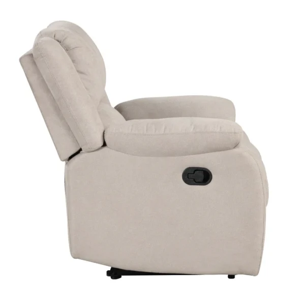 Chris Manual Pull Tab Recliner Chair, Tufted Oatmeal Beige Polyester