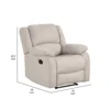 Chris Manual Pull Tab Recliner Chair, Tufted Oatmeal Beige Polyester
