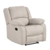 Chris Manual Pull Tab Recliner Chair, Tufted Oatmeal Beige Polyester