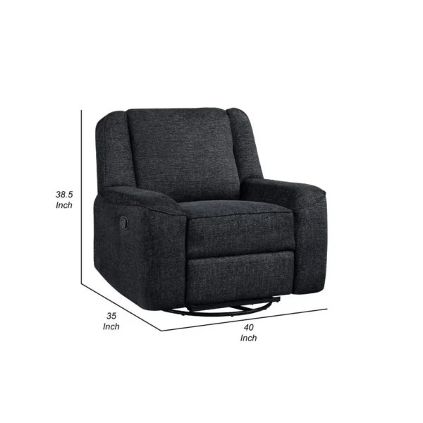 BM335937_4_06ddbe83-1b61-4559-8c7f-9033d3d7578d Ruma Swivel Manual Reclining Chair w Tab Pull, Ebony Black Chenille