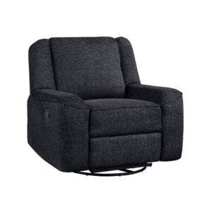 BM335937_a6d53938-ac84-481a-b886-5e45e380caf1 Ruma Swivel Manual Reclining Chair w Tab Pull, Ebony Black Chenille