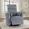 BM335947_5 Rix Manual Swivel Glider Recliner Chair, 2 Pillows, Gray Corduroy