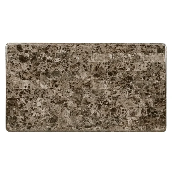 Hesar Coffee Table, 51 Inch Marble Top, Cherry Brown, Cabriole Legs