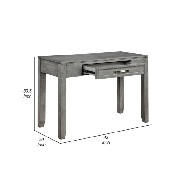 Thiem Writing Laptop Desk, 1 Drawer, Gray Wood Veneer, 42 Inch