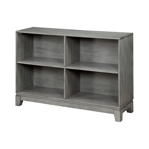 Thiem Cubby Bookcase, 43 Inch Wide 4 Shelves, Rustic Gray Veneer