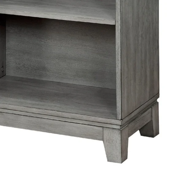 Thiem Cubby Bookcase, 43 Inch Wide 4 Shelves, Rustic Gray Veneer
