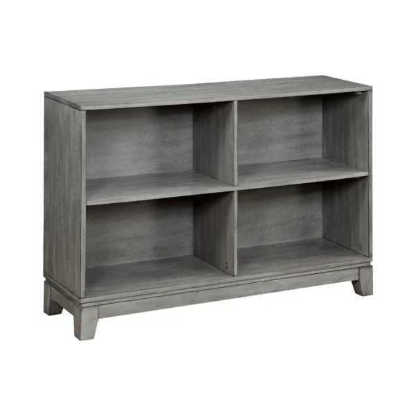 Thiem Cubby Bookcase, 43 Inch Wide 4 Shelves, Rustic Gray Veneer