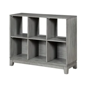 BM335960_1_fb224a59-3999-4978-bfc7-9cd843a35b03 Thiem Cubby Bookcase, 6 Cube Style Shelves, Rustic Gray Veneer 40 Inch