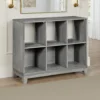BM335960_5 Thiem Cubby Bookcase, 6 Cube Style Shelves, Rustic Gray Veneer 40 Inch