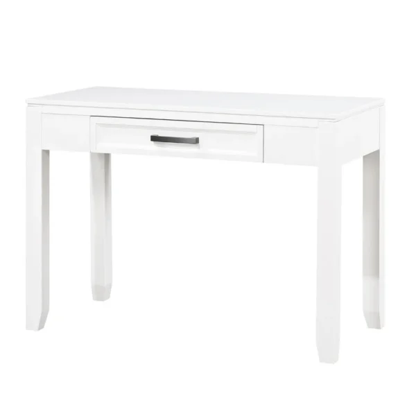 Thiem Writing Laptop Desk, 1 Drawer, White Veneer, 42 Inch