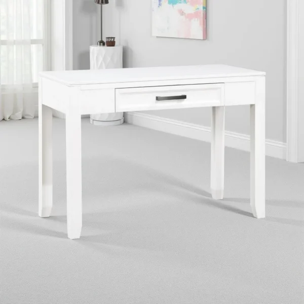 Thiem Writing Laptop Desk, 1 Drawer, White Veneer, 42 Inch