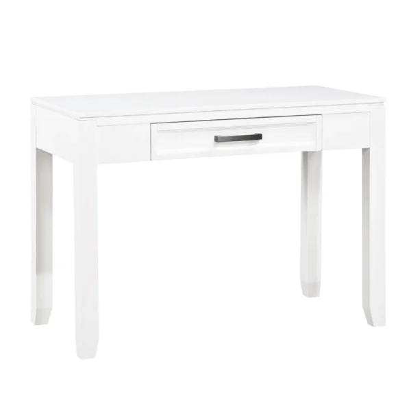 Thiem Writing Laptop Desk, 1 Drawer, White Veneer, 42 Inch