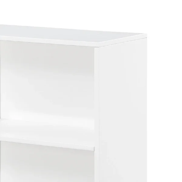Thiem Bookcase, 4 Cube Shelves, White, Black Veneer, 43 Inch