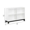Thiem Bookcase, 4 Cube Shelves, White, Black Veneer, 43 Inch