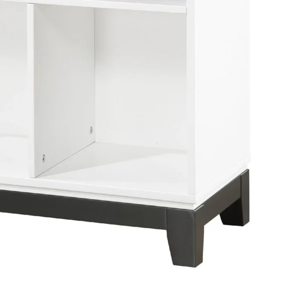 BM335963_3_f47c8bfe-0a59-4a09-aea0-872055ecf12a Thiem Bookcase, 6 Cubby Style Shelves, White, Black Veneer, 40 Inch