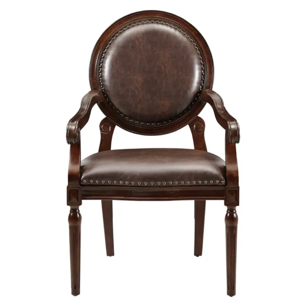 BM335966_1_a11ea92b-73e7-4f76-aca1-a6b2aedba20d Alder Desk Armchair, Dark Brown Faux Leather, Solid Wood and Foam