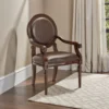 BM335966_5 Alder Desk Armchair, Dark Brown Faux Leather, Solid Wood and Foam