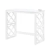Syna 3 Piece Nesting Desk and Stool Set, White Wood, Gray Polyester