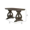 Luon Writing Desk, Traditional Classy Dark Oak Brown Veneer, 60 Inch