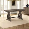 Luon Writing Desk, Traditional Classy Dark Oak Brown Veneer, 60 Inch