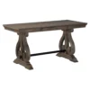 Luon Writing Desk, Traditional Classy Dark Oak Brown Veneer, 60 Inch