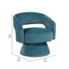 Lessa Swivel Accent Chair, Teal Blue, Round Base, Soft Foam Cushion