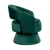 Lessa Swivel Accent Chair, Emrald Green, Round Base, Soft Foam Cushion