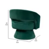 Lessa Swivel Accent Chair, Emrald Green, Round Base, Soft Foam Cushion