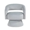 Lessa Swivel Accent Chair, Light Gray, Round Base, Soft Foam Cushion