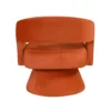 Lessa Swivel Accent Chair, Orange, Round Base, Soft Foam Cushion