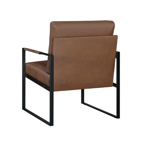 BM335996_2_c5e0e76a-e9fa-4e51-a396-de350f915dce Mackie Accent Armchair, Dark Brown Faux Leather, Black Metal Frame