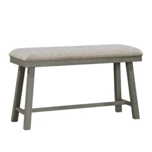 Anab Counter Height Bench, Foam Cushioned Polyester, Gray Wood