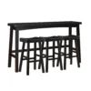 BM336035_c43385cf-9573-4768-a34b-02733837f1d7 Casy 4pc Bar Height Table Set, 3 Contoured Stools, Black Rubberwood