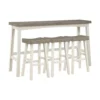 BM336039_0021aad3-bc30-41da-a2c9-ded6c321d749 Casy 4pc Bar Height TableSet, 3 Contour Seat Stools, White Brown Wood