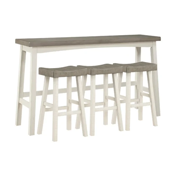 BM336039_0021aad3-bc30-41da-a2c9-ded6c321d749 Casy 4pc Bar Height TableSet, 3 Contour Seat Stools, White Brown Wood
