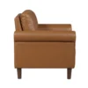 Lo Accent Armchair w Rolled Arms, Mid Century Brown Faux Leather