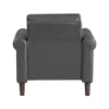 Lo Accent Chair w Rolled Arms, Midcentury Dark Gray Faux Leather