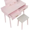 BM336211_3_76eab8ad-4c19-449f-80c1-0548c8550813 Anvy Vanity Desk Set with Mirror and Stool, 4 Drawers, Pink Wood