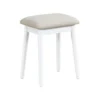 Anvy Vanity Desk Set with Mirror and Stool, 4 Drawers, White Wood