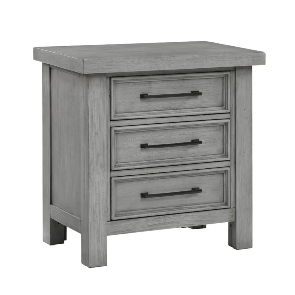 BM336314_d4d5db50-bb2a-46c8-8d51-2102acec46de Daisy Nightstand, Gray Mango Veneer, 3 Drawers, Bronze Metal Knobs