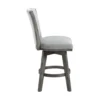 Core Set of 2 Swivel Counter Stool Chairs, Gray, Channel Tufted Velvet