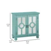 Anik Accent Cabinet, 2 Mirror Inlaid Glass Door, Aqua Green Wood