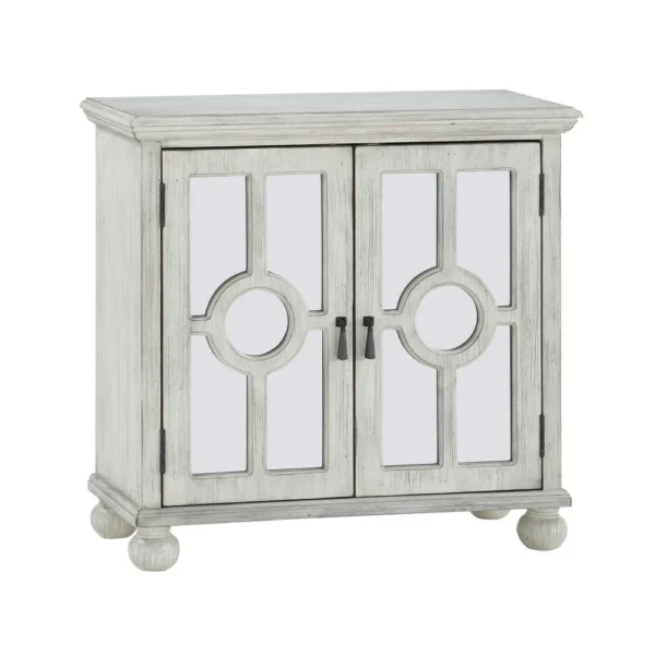 BM336331_53af77f1-c335-426c-943c-d524c9501433 Anik Accent Cabinet, 2 Mirror Inlaid Glass Door, Antique White Wood