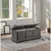 Wali 44 Inch Bench with Lift Top Storage, Plush Gray Cushioned Seat