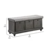 Wali 44 Inch Bench with Lift Top Storage, Plush Gray Cushioned Seat