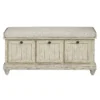 Wali 44 Inch Bench with Lift Top Storage, Cushioned Seat Antique White