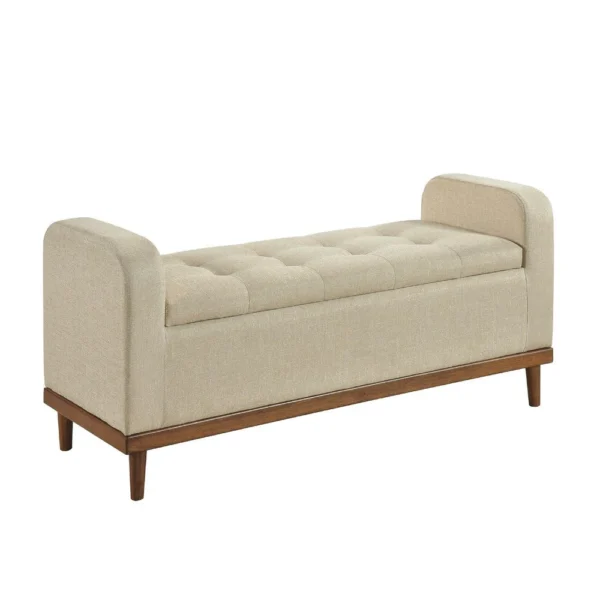 BM336335_8c947a29-175d-4e58-b86b-2bf9469cffe7 Bity Lift Top Storage Bench, Light Brown Textured Fabric, Wood 50 Inch