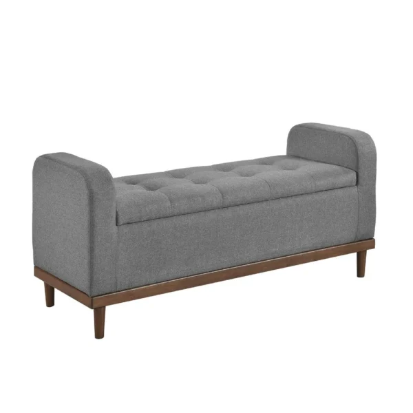 BM336338_151ae6bd-f1f2-4cae-8323-a493bdd31a46 Bity Lift Top Storage Bench, Medium Gray Textured Fabric, Wood 50 Inch